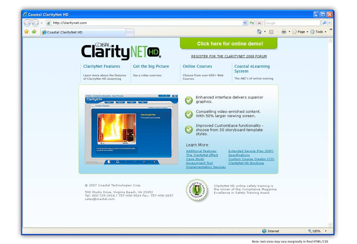 ClarityNET Website