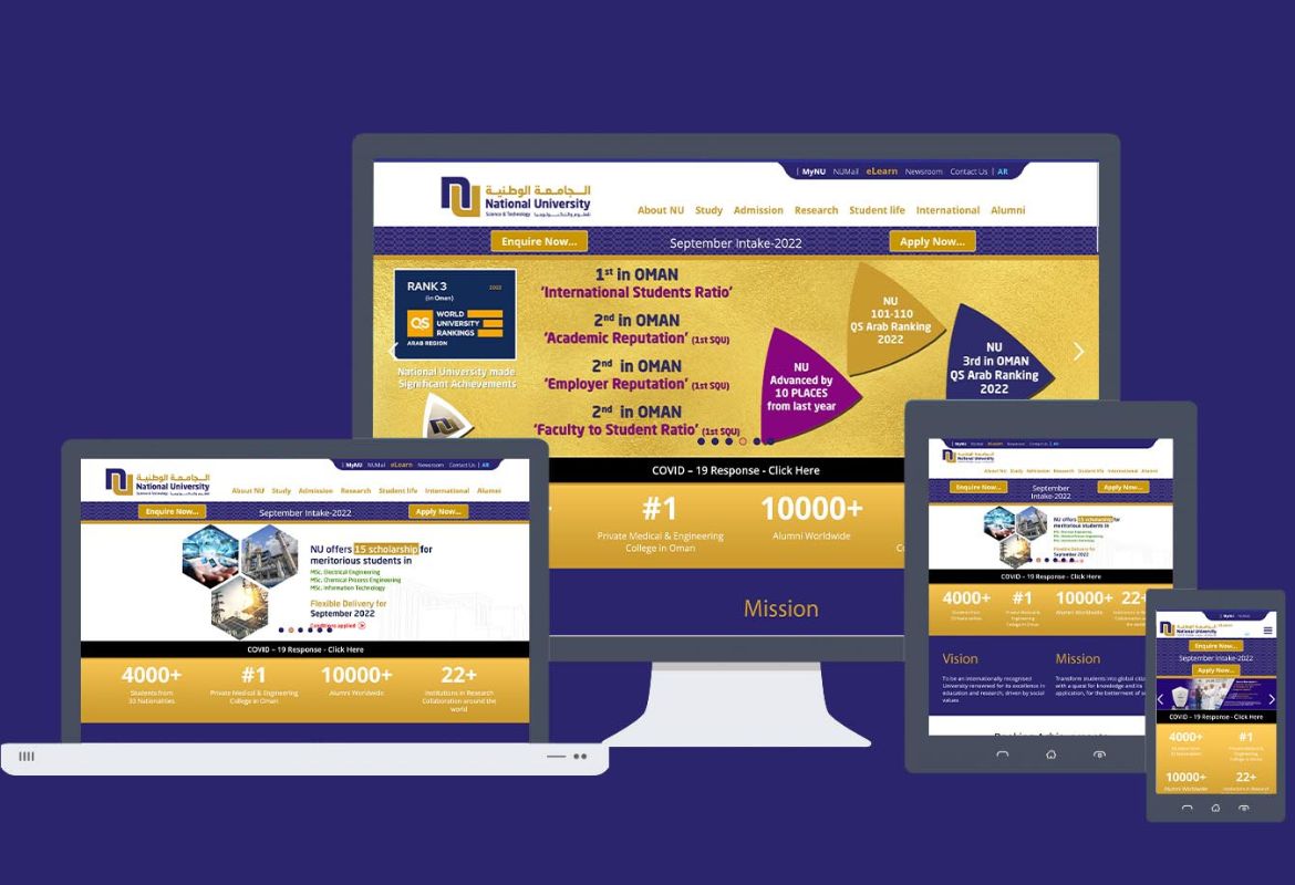 National University Oman Website 